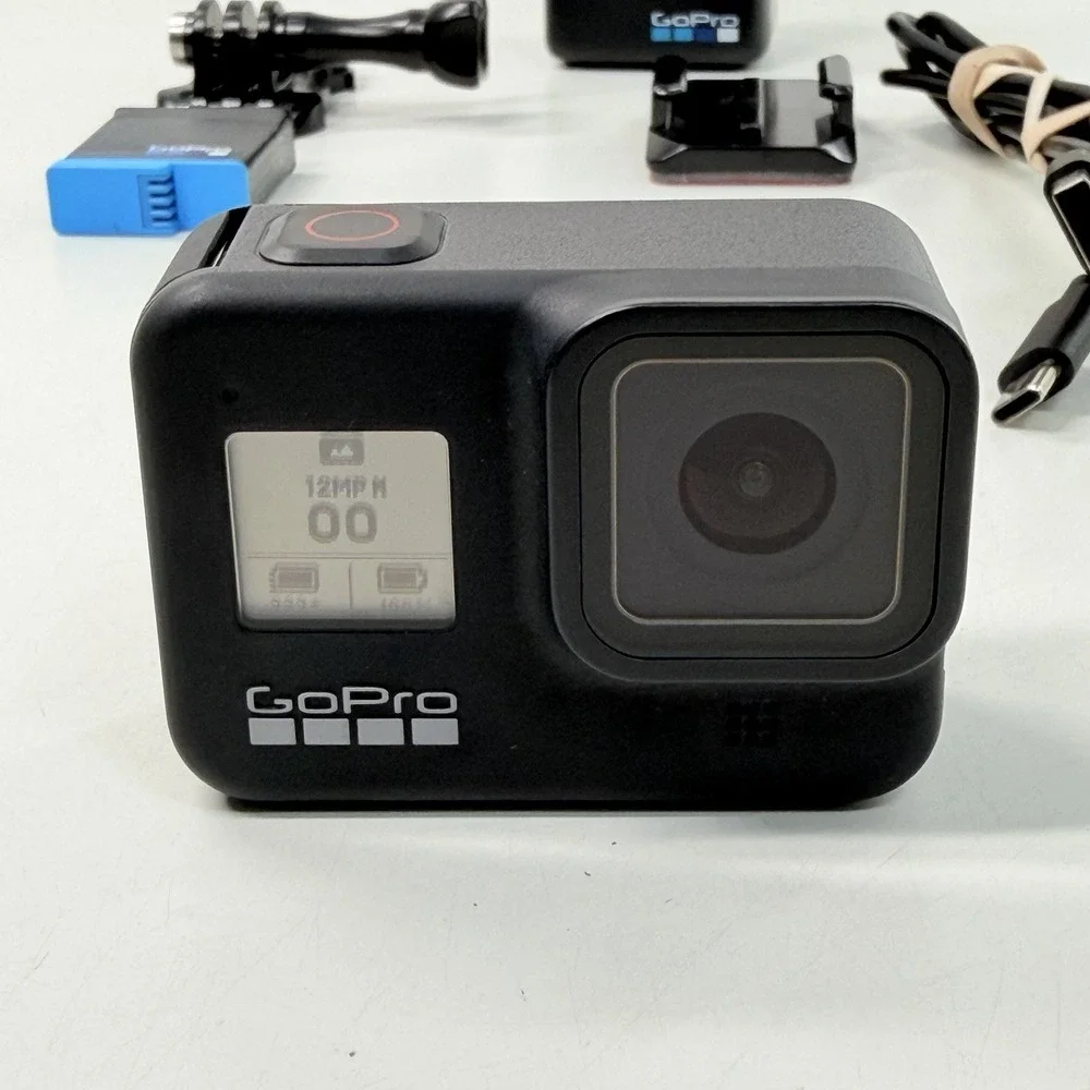 GoPro HERO8 Black 4K Action Camera - Batteries Charger 256GB SD Card Cable Mount